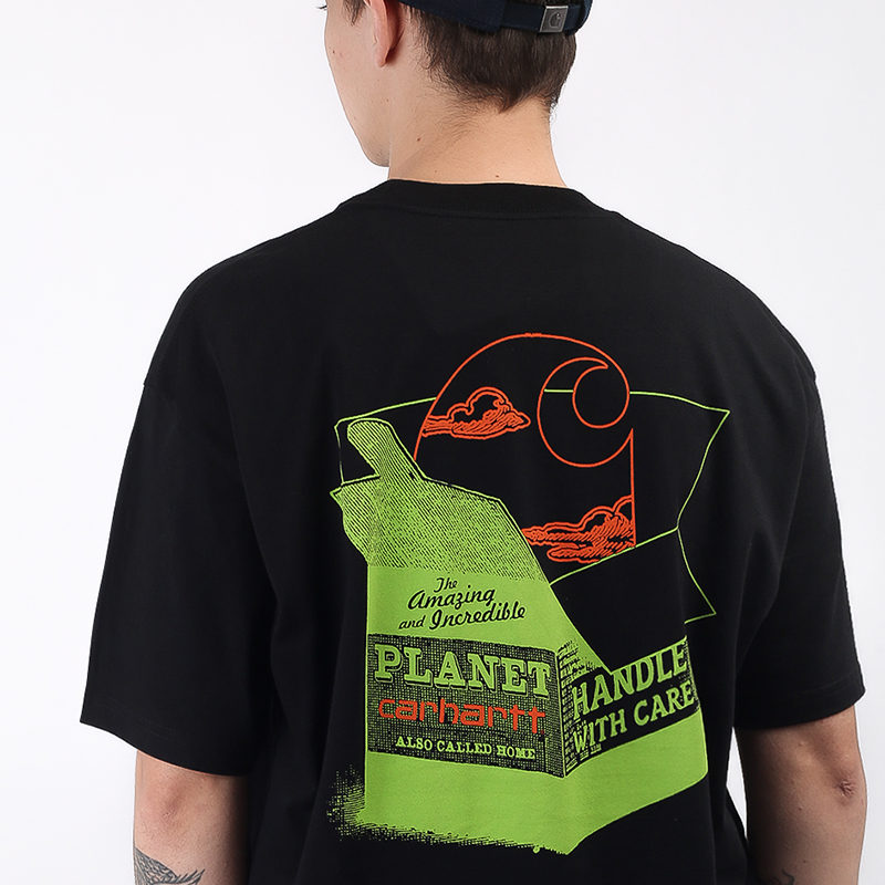 мужская черная футболка Carhartt WIP Love Planet T-shirt I028497-black - цена, описание, фото 3